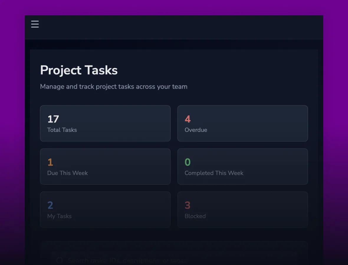 AI-Powered Project Management demo application screenshot